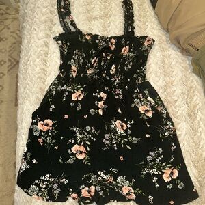 Lily Rose Black Floral Print Romper w/ pockets